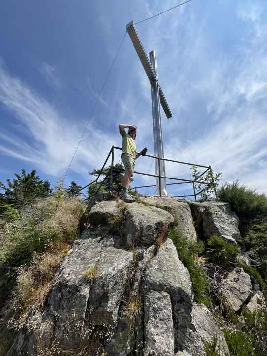 Bäume, Bäume, Bäume überall. Im Schwarzwald muss man auf Felsen kraxseln, will man in die Ferne schauen. Hier am Hohfels im Grimmerswald.