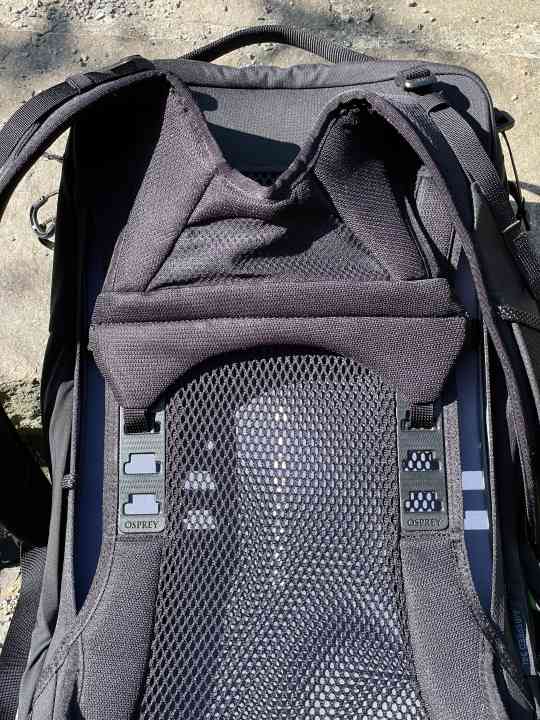 The back of the Osprey Metron Airspeed is well ventilated and easy to adjust