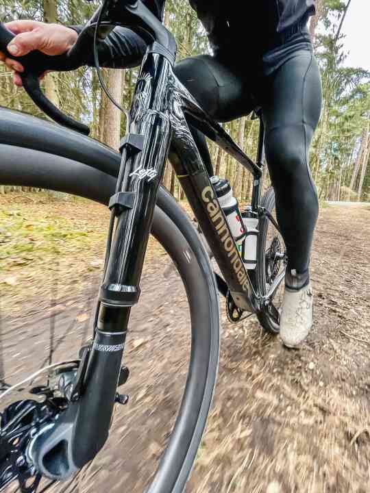 The spring effect of the Lefty Oliver is particularly effective on forest trails interspersed with roots.