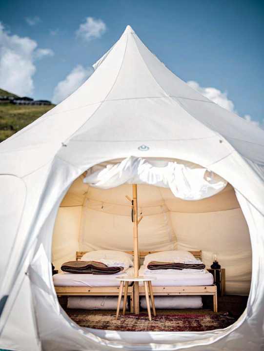 The Bedouin tents offer luxurious interiors.