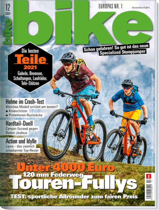Get BIKE 12/2020 with our focus on "Safe biking". Order the <a href="https://shop.delius-klasing.de/zeitschriften/radsport/bike/einzelheft/" target="_blank" rel="noopener noreferrer">BIKE free shipping to your home</a>, or choose the digital edition in the BIKE app for your <a href="https://apps.apple.com/at/app/dk-magazin-kiosk/id1588235359" target="_blank" rel="noopener noreferrer nofollow">Apple-iOS-</a> or <a href="https://play.google.com/store/apps/details?id=delius.klasing.android" target="_blank" rel="noopener noreferrer nofollow">Android device</a>. You can read <a href="https://shop.delius-klasing.de/zeitschriften/radsport/bike/?selected_product=KP0005831p" target="_blank" rel="noopener noreferrer">BIKE by subscription</a> at a particularly favourable price and conveniently.