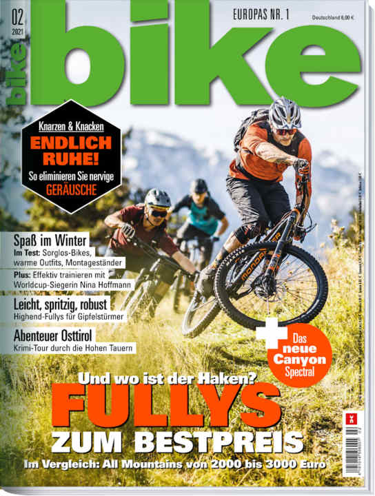 Holen Sie sich BIKE 2/2021 – ab 5. Januar erhältlich. Bestellen Sie die <a href="https://shop.delius-klasing.de/bike-02-2021-p-BIK-2021-02/" target="_blank" rel="noopener noreferrer">BIKE versandkostenfrei nach Hause</a>, oder lesen Sie die Digital-Ausgabe in der BIKE App für Ihr <a href="https://apps.apple.com/at/app/dk-magazin-kiosk/id1588235359" target="_blank" rel="noopener noreferrer nofollow">Apple-iOS-</a> oder <a href="https://play.google.com/store/apps/details?id=delius.klasing.android" target="_blank" rel="noopener noreferrer nofollow">Android-Gerät</a>. Besonders günstig und bequem erleben Sie <a href="https://shop.delius-klasing.de/zeitschriften/radsport/bike/?selected_product=KP0005831p" target="_blank" rel="noopener noreferrer">BIKE im Abo</a>.