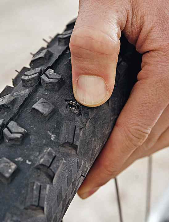   Die dünne Karkasse des Conti Mountainking kapitulierte bereits früh und brachte Leichtschläuche von Eclipse zum Vorschein.