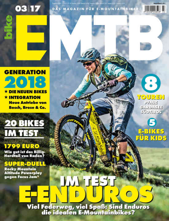   More tests, innovations and stories about e-mountainbikes can be found in EMTB 3/2017 - available from newsagents from 22 August 2017.