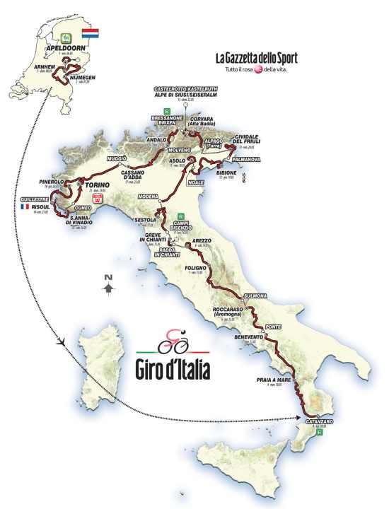 Giro d'Italia 2016 route