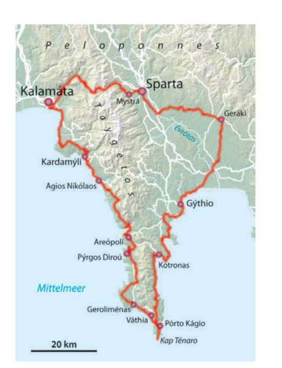 Radreise Griechenland: Karte zur Orientierung