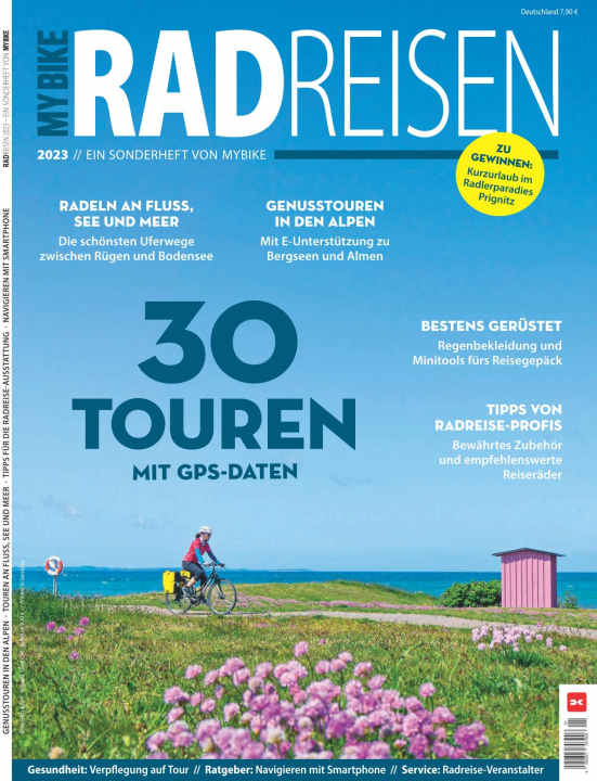 The MYBIKE special issue RADREISEN 2023 - tour tips and service topics for your cycling holiday. <a href="http://www.delius-klasing.de/radreisen" target="_blank" rel="noopener noreferrer">Order here</a>