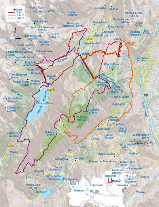   Die Paganella-Touren im Überblick