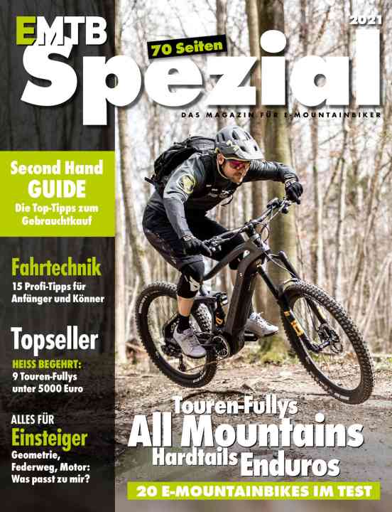   EMTB Einsteiger-Spezial 2021 – 70 Seiten ausgewählte Inhalte aus vergangenen EMTB-Ausgaben für E-MTB-Einsteiger: Test Touren-Fullys unter 5000 Euro, Lesertest mit E-MTBs aus allen Kategorien, Fahrtechnik-Tipps, E-Bike Gebrauchtkauf, Geometrie-Beratung, Einzeltests, alles für nur 5,99 Euro. Das Special können Sie als PDF unter diesem Artikel herunterladen oder in der <a href="https://apps.apple.com/de/app/emtb-magazin/id1079396102" target="_blank" rel="noopener noreferrer nofollow">EMTB App</a>  lesen.