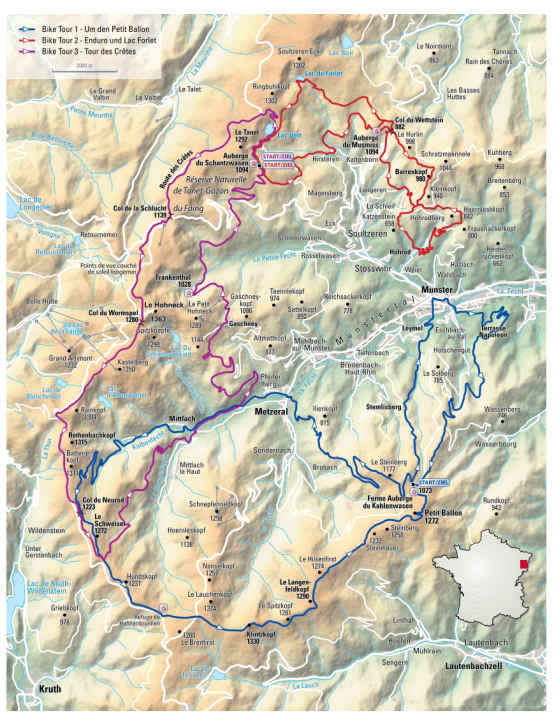 Vogesen: 3 BIKE-Touren 