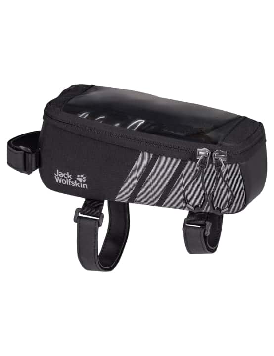 The clever TOP TUBE BAG (0.8 litre volume) offers easy access, even while riding, as it is attached to the top tube and head tube with three non-slip Velcro loops. A pocket with a transparent window provides a clear view of the mobile phone display and maps while protecting them from the weather. Weight: 150 g; RRP: € 39.95