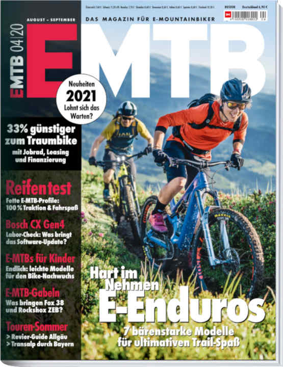    EMTB – das Magazin für E-Mountainbiker ist digital oder als gedrucktes Heft erhältlich. <a href="https://www.delius-klasing.de/emtb-04-2020-emb-2020-04" target="_blank" rel="noopener noreferrer">Bestellen Sie EMTB 04/20 versandkostenfrei nach Hause</a>  (so lange der Vorrat reicht) oder lesen Sie die Digital-Ausgabe in der EMTB App für <a href="https://apps.apple.com/de/app/emtb-das-magazin-f%C3%BCr-e-mountainbiker/id1079396102" target="_blank" rel="noopener noreferrer nofollow">iOS</a>  und <a href="https://play.google.com/store/apps/details?id=de.delius_klasing.emtb" target="_blank" rel="noopener noreferrer nofollow">Android</a> .