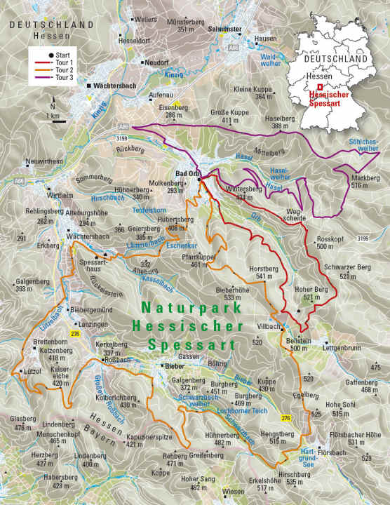   The Spessart tours at a glance