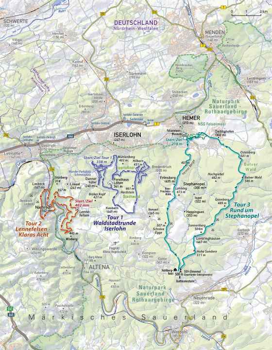 Das sind sie, die drei Top-Touren der Iserlohner Locals.