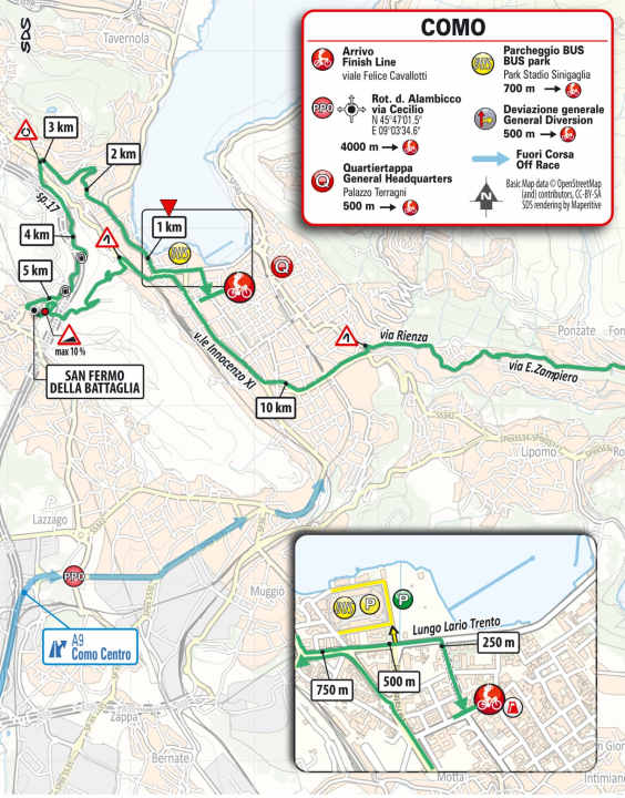 La nouvelle destination se trouve maintenant un peu plus loin du lac de Côme