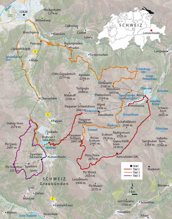   Drei Flow-Trails in Graubünden: Lenzerheide am Rothorn