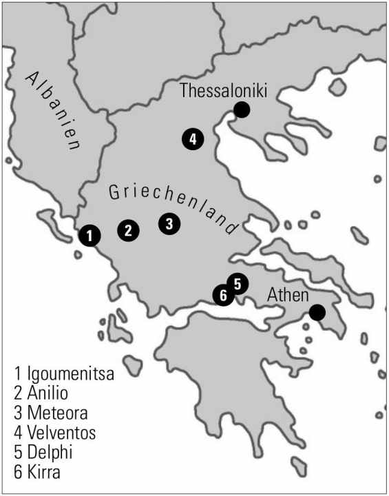 Spots Nord-Griechenland Kartenübersicht