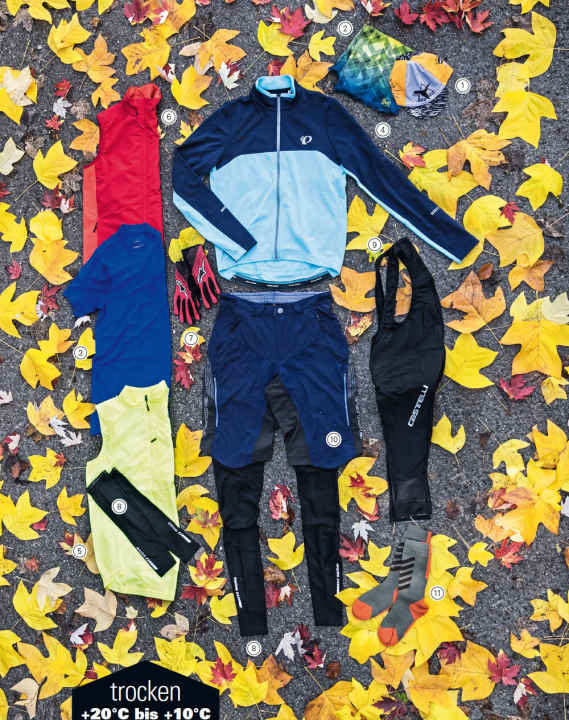   Bei trocken Bedingungen und Temperaturen zwischen +20 °C und 10 °C ist man mit dem bewährten Zwiebelprinzip bestens beraten. 