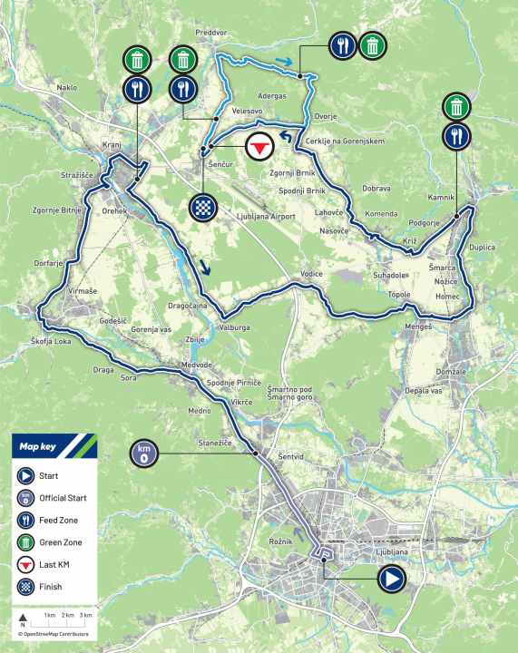 The route of the elite race