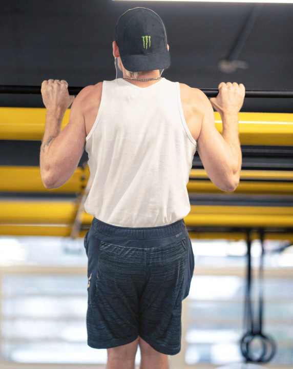 Pull-ups are part of every workout.