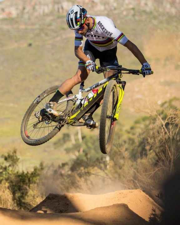   Schurter auf dem legendären G-Spot Trail in Stellenbosch.