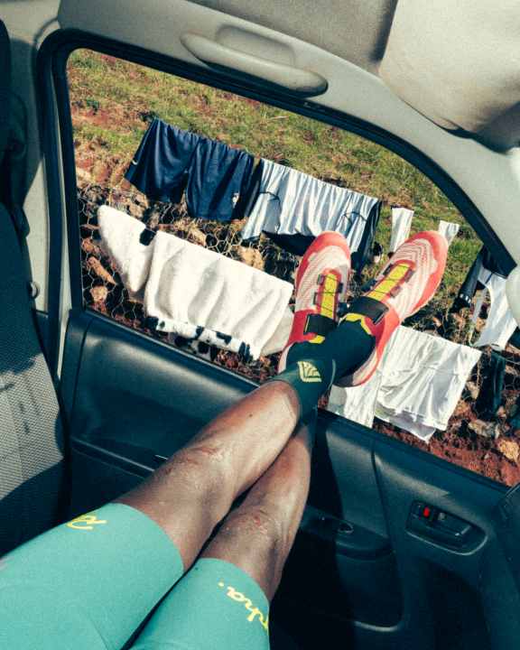 Team Amani also make a good impression in the broom wagon or in the shuttle or after the ride.