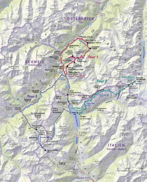 Im 3-Länder-Eck am Reschenpass wickeln sich in der Gipfel-Etage natürlich auch jede Menge Schmuggler-Trails durch die Bergflanken. Unsere Auswahl für besonders epische Erlebnisse.