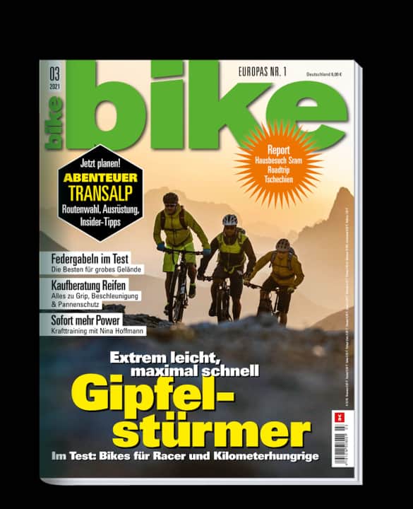   <a href="https://www.delius-klasing.de/bike-03-2021-bik-2021-03" target="_blank" rel="noopener noreferrer nofollow">BIKE 3/2021</a>  mit der großen Sram-Reportage "Zahn um Zahn" ist ab 2. Februar erhältlich. Bestellen Sie die <a href="https://www.delius-klasing.de/bike" target="_blank" rel="noopener noreferrer">BIKE versandkostenfrei nach Hause</a> , oder lesen Sie die Digital-Ausgabe in der BIKE App für Ihr <a href="https://apps.apple.com/de/app/bike-das-mountainbike-magazin/id447024106" target="_blank" rel="noopener noreferrer nofollow">Apple-iOS-</a>  oder <a href="https://play.google.com/store/apps/details?id=com.pressmatrix.bikeapp" target="_blank" rel="noopener noreferrer nofollow">Android-Gerät</a> . Besonders günstig und bequem erleben Sie <a href="https://www.delius-klasing.de/bike-lesen-wie-ich-will?utm_campaign=abo_2020_6_bik_lesen-wie-ich-will&utm_medium=display&utm_source=BIKEWebsite" target="_blank" rel="noopener noreferrer">BIKE im Abo</a> .