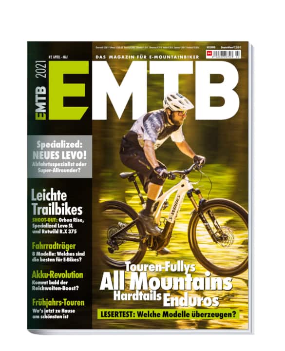   EMTB 2/2021 – jetzt im Handel. Sie erhalten die neue EMTB bequem im <a href="https://www.delius-klasing.de/abo-shop/?zeitschrift=233&utm_source=emb_web&utm_medium=red_heftinfo&utm_campaign=abo_emb" target="_blank" rel="noopener noreferrer">Abo</a> , in unserem <a href="https://www.delius-klasing.de/emtb" target="_blank" rel="noopener noreferrer">Onlineshop</a>  sowie als App-Ausgabe für <a href="https://apps.apple.com/de/app/emtb-magazin/id1079396102" target="_blank" rel="noopener noreferrer nofollow">Apple</a>  und <a href="https://play.google.com/store/apps/details?id=de.delius_klasing.emtb" target="_blank" rel="noopener noreferrer nofollow">Android</a> .