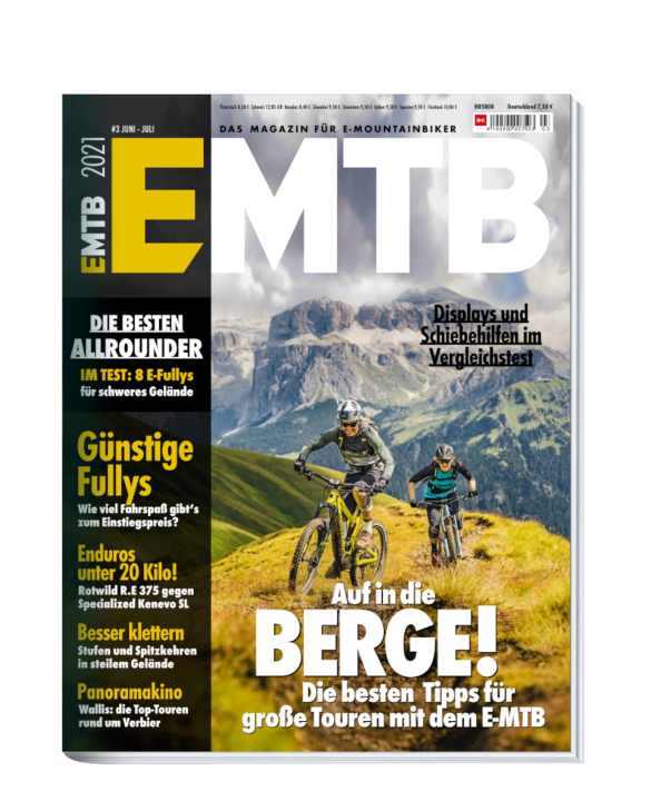   EMTB 3/2021 – jetzt im Handel. Sie erhalten die neue EMTB bequem im <a href="https://www.delius-klasing.de/abo-shop/?zeitschrift=233&utm_source=emb_web&utm_medium=red_heftinfo&utm_campaign=abo_emb" target="_blank" rel="noopener noreferrer">Abo</a> , in unserem <a href="https://www.delius-klasing.de/emtb" target="_blank" rel="noopener noreferrer">Onlineshop</a>  sowie als App-Ausgabe für <a href="https://apps.apple.com/de/app/emtb-magazin/id1079396102" target="_blank" rel="noopener noreferrer nofollow">Apple</a>  und <a href="https://play.google.com/store/apps/details?id=de.delius_klasing.emtb" target="_blank" rel="noopener noreferrer nofollow">Android</a> .