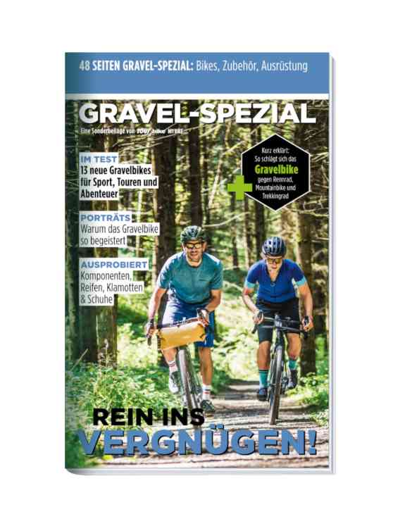 Wir haben dem Gravelbike ein 48 Seiten dickes Extra-Heft gewidmet – jetzt in BIKE 9/21. Bestellen Sie sich die aktuelle <a href="https://www.delius-klasing.de/bike" target="_blank" rel="noopener noreferrer">BIKE versandkostenfrei nach Hause</a>  oder lesen Sie die Digital-Ausgabe in der BIKE App für <a href="https://itunes.apple.com/de/app/bike-das-mountainbike-magazin/id447024106?mt=8" target="_blank" rel="noopener noreferrer nofollow">iOS</a>  oder <a href="https://play.google.com/store/apps/details?id=com.pressmatrix.bikeapp" target="_blank" rel="noopener noreferrer nofollow">Android</a> . Besonders günstig und bequem erleben Sie <a href="http://www.delius-klasing.de/bike-lesen-wie-ich-will?utm_campaign=abo_2020_6_bik_lesen-wie-ich-will&utm_medium=display&utm_source=BIKEWebsite" target="_blank" rel="noopener noreferrer">BIKE im Abo</a> .