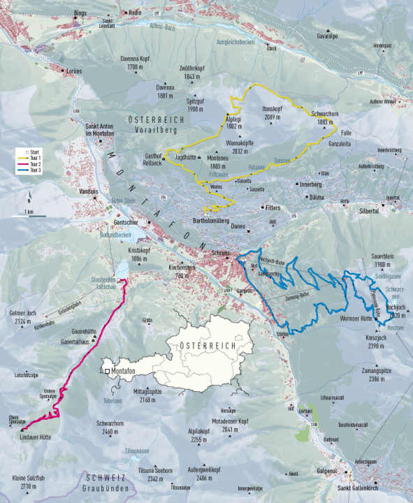   The Montafon tours at a glance
