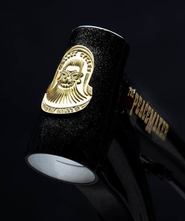   Precious metal: The standard versions of the head tube logo are already available in bronze, with sterling silver or 14-carat gold also available for an extra charge. Premium upgrades are even possible on request, for example to platinum or a version set with precious stones!