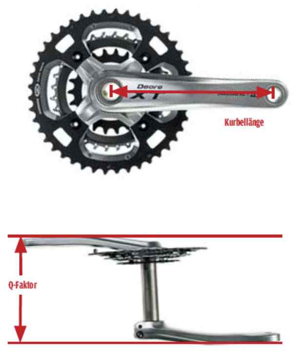   So bestimmen Sie die Kurbellänge und den Q-Faktor von MTB-Kurbeln.
