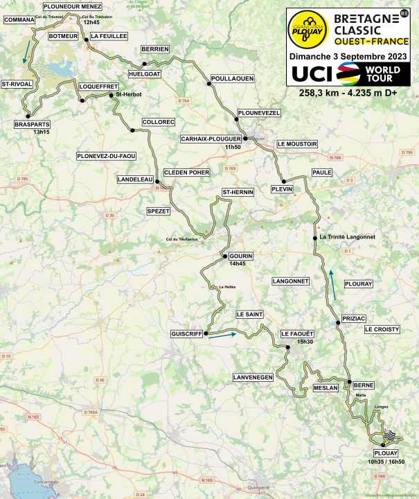 Le parcours de la Bretagne Classic 2023