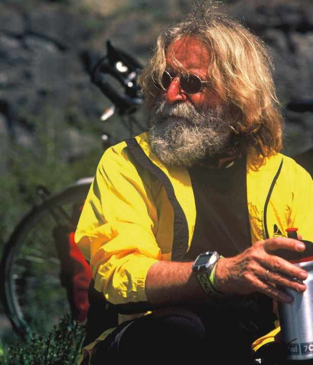Action biking? No, adventure biking? Definitely! Tilmann Waldthaler sometime in the early years of mountain biking.