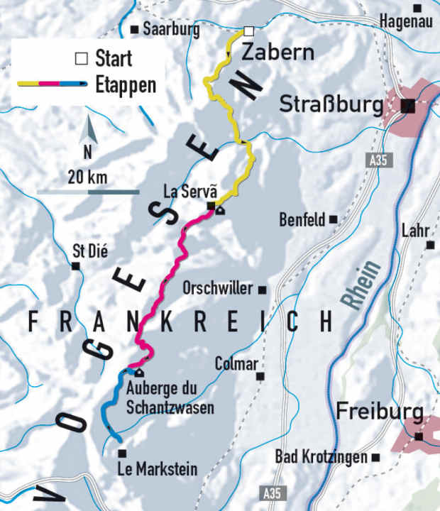   Die Trans-Vogesen-Tour in der Karte