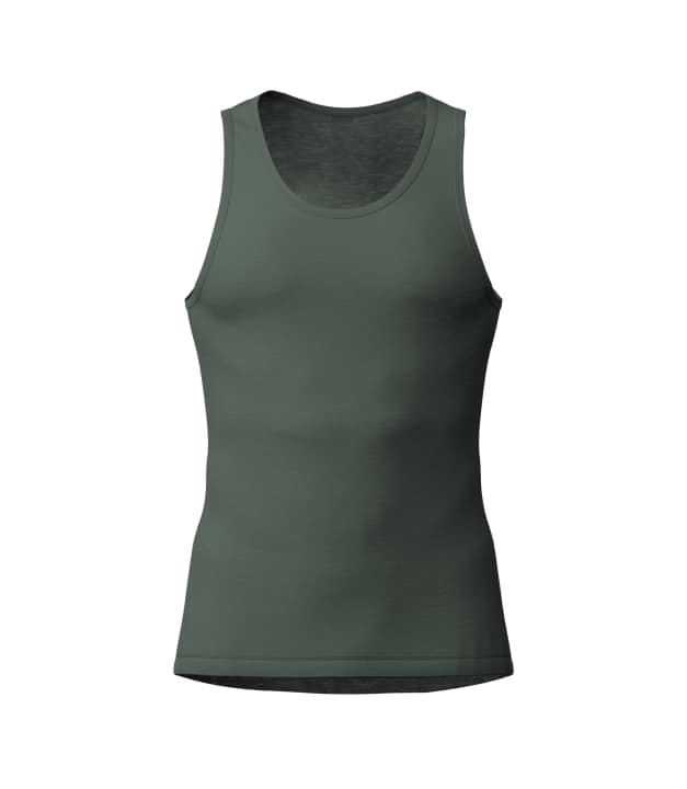 The men's singlet is available in green and dark blue.