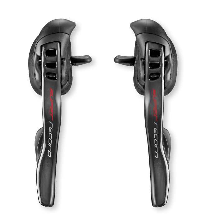   Größerer Daumenschalter, ergonomischere Form: Die Bremsschalthebel von Campas neuer Super Record.