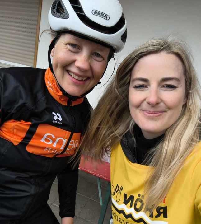 TOUR reader Michaela Jux (left) at the refreshment station