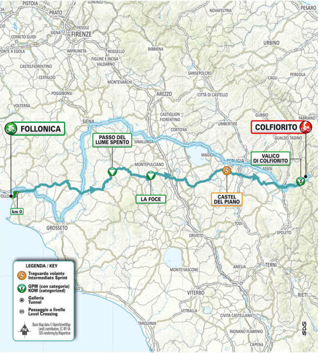 Die 3. Etappe auf der Karte