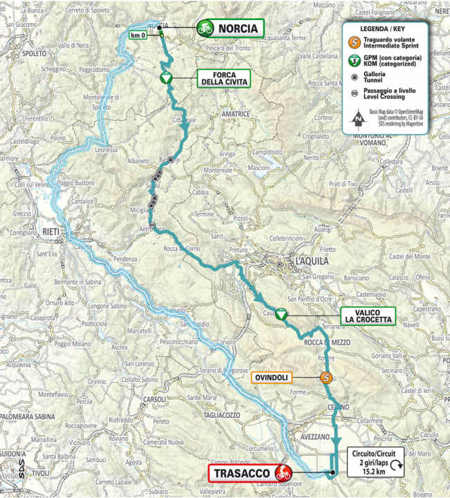 Die 4. Etappe auf der Karte