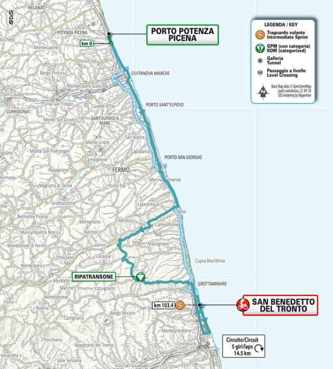 Die 7. Etappe auf der Karte