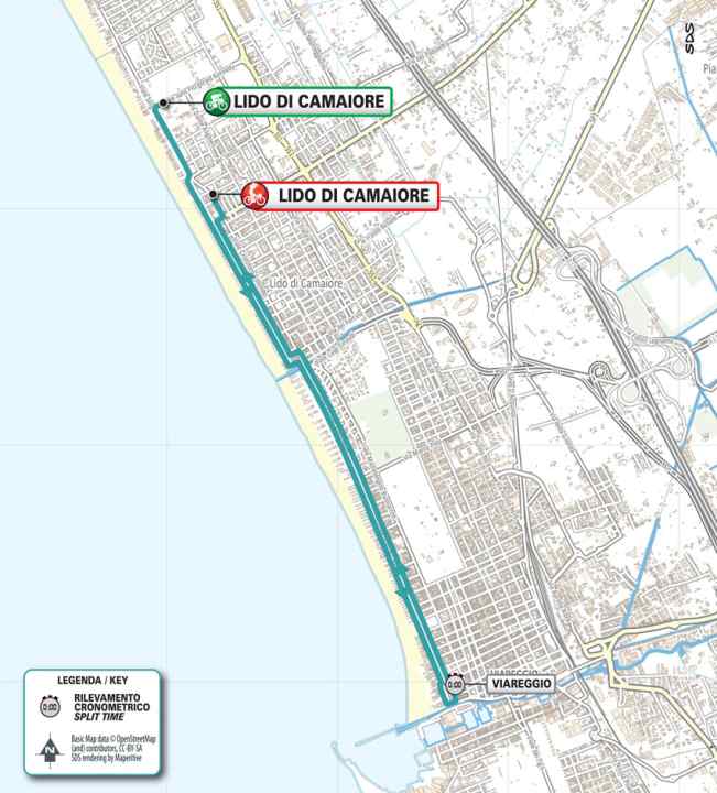 The route of stage 1 of Tirreno-Adriatico 2024
