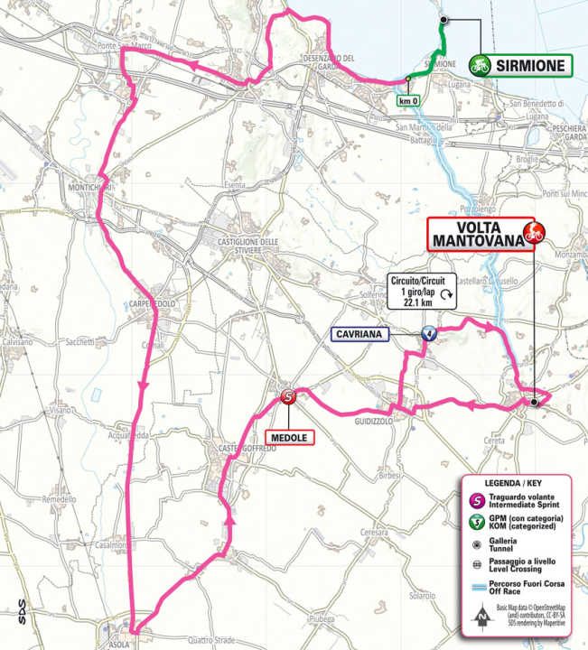The route of stage 2 of the Giro d'Italia Women 2024