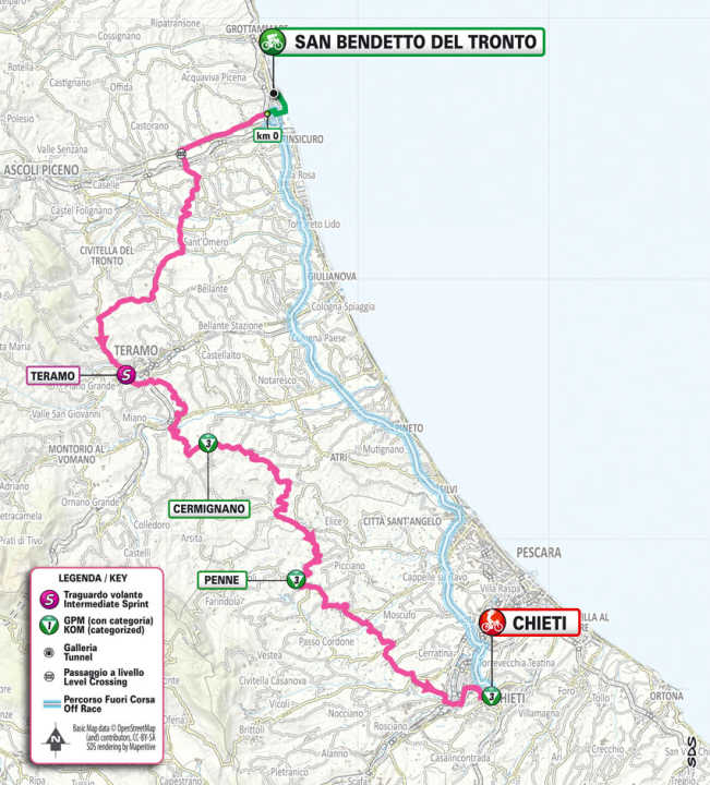 Die Strecke der 6. Etappe des Giro d’Italia Women 2024