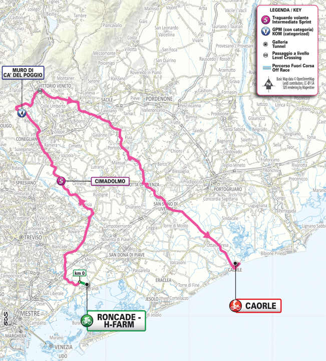 Die 2. Etappe auf der Karte