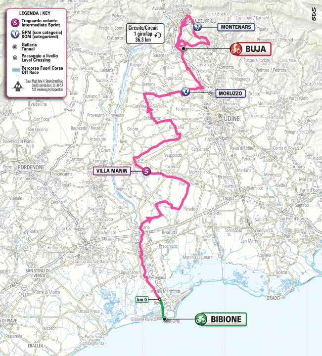 Die 3. Etappe auf der Karte