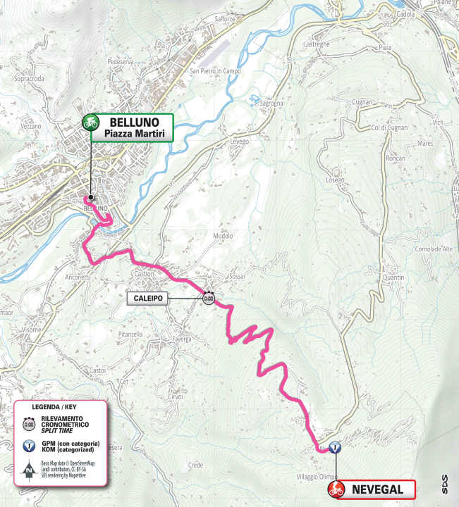 Die 4. Etappe auf der Karte