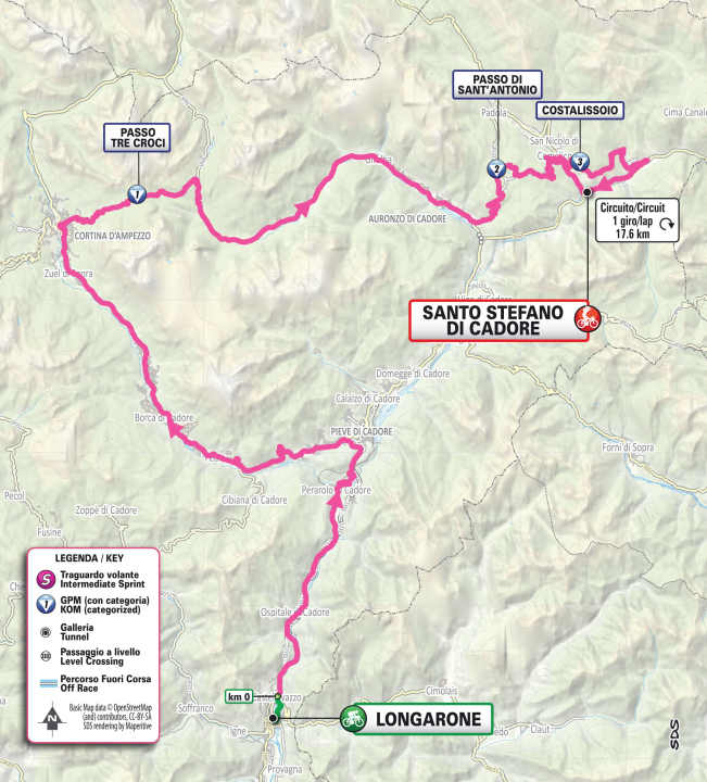Die 5. Etappe auf der Karte